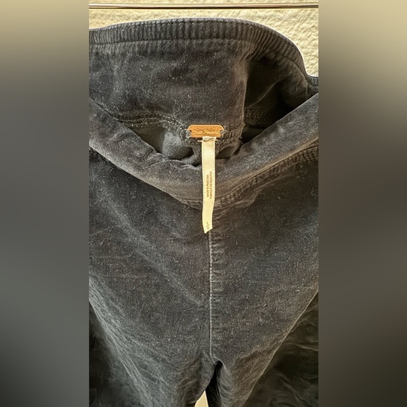Free People Black Velvet Wide-Leg Pants size L - Picture 5 of 5